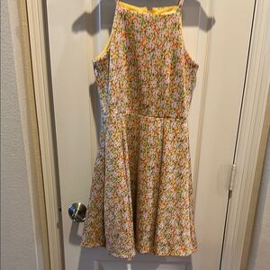 Copper Key Cream Ruffled Tiered Sundress